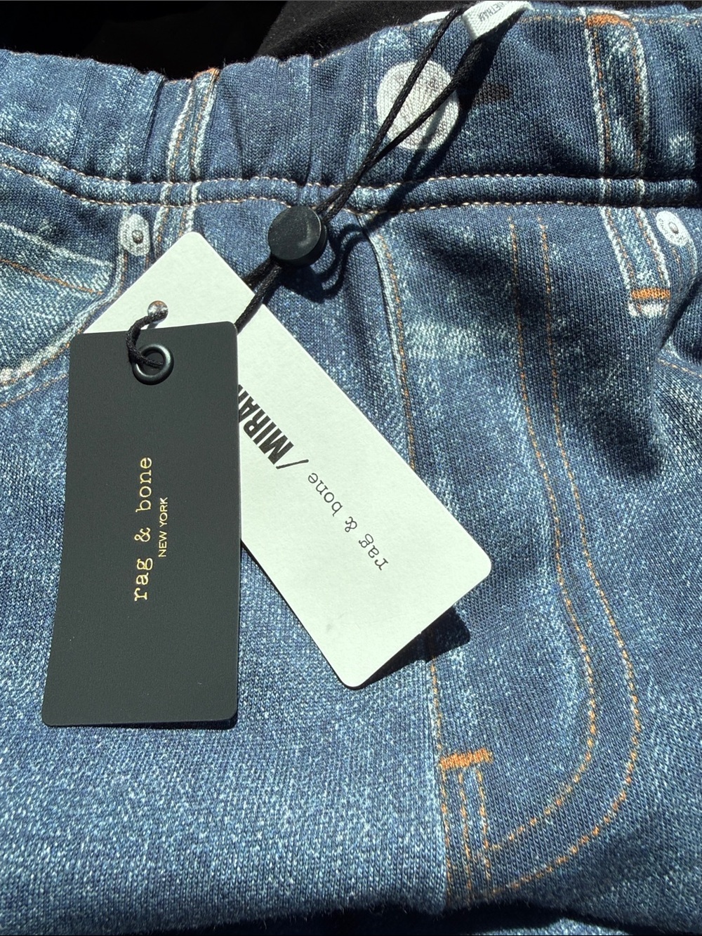Rag & Bone Miramar Fleece Pull On Wide Leg Anderson Print Jean Sweats Pants XS. - Picture 7 of 10